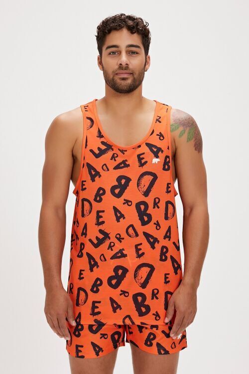Bad Bear BLING TANK-TOP Turuncu Erkek Atlet - Bad Bear
