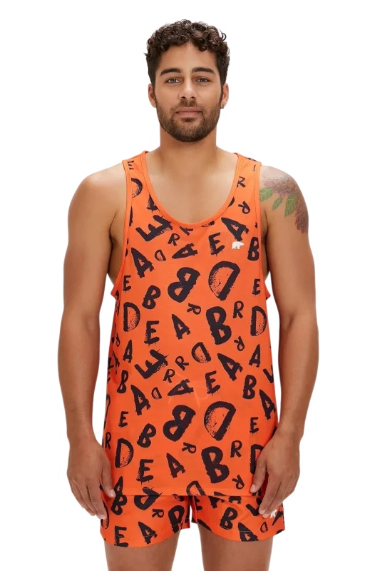 Bad Bear Bling Tank-Top Turuncu Erkek Atlet - 1