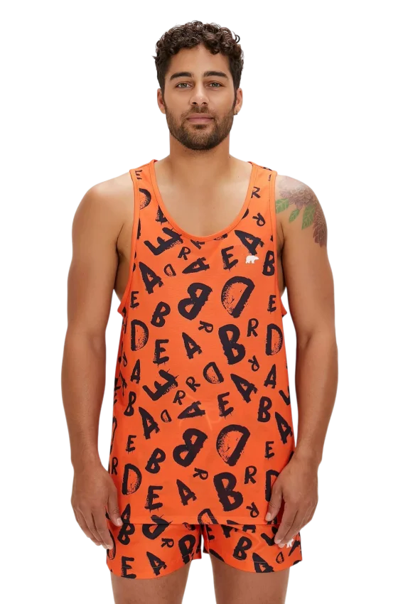 Bad Bear Bling Tank-Top Turuncu Erkek Atlet - 1