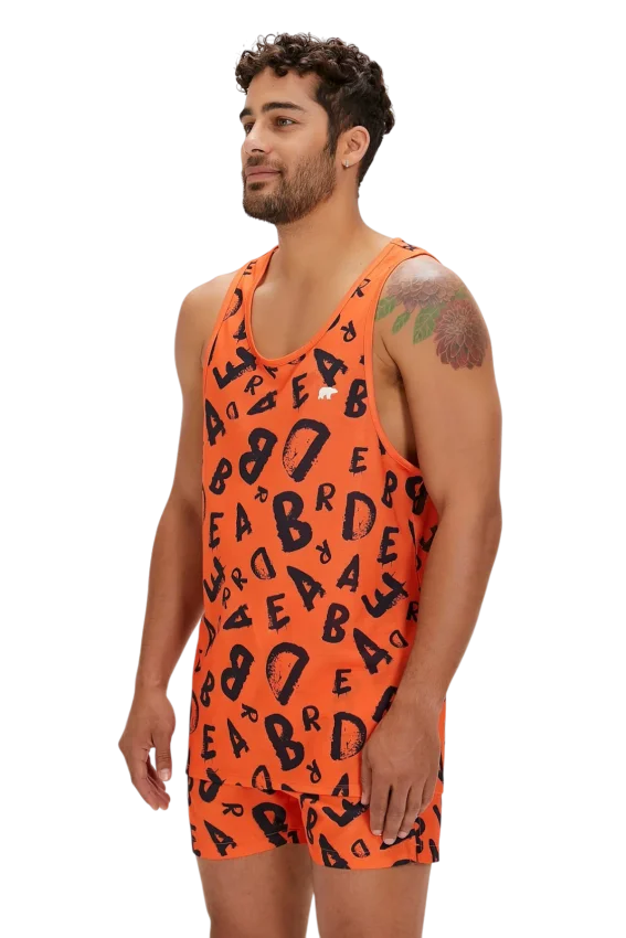 Bad Bear Bling Tank-Top Turuncu Erkek Atlet - 2