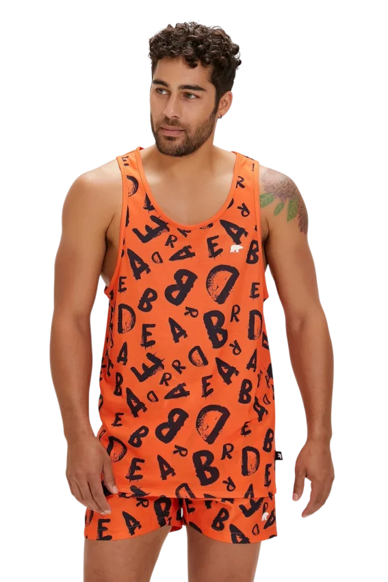 Bad Bear Bling Tank-Top Turuncu Erkek Atlet - 3
