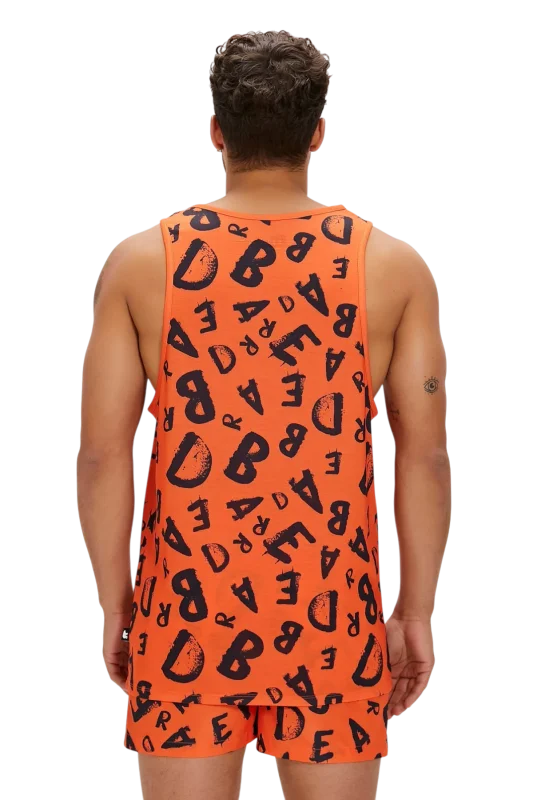 Bad Bear Bling Tank-Top Turuncu Erkek Atlet - 4