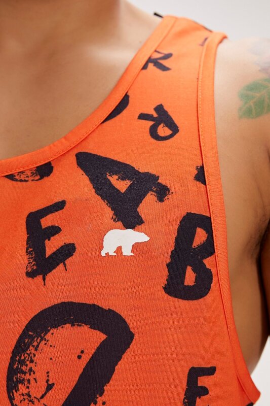 Bad Bear Bling Tank-Top Turuncu Erkek Atlet - 5