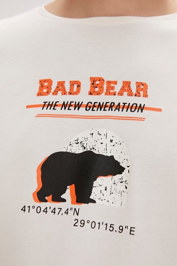 Bad Bear Derek Beyaz Erkek Tshirt - 5