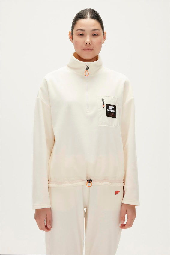Bad Bear EVA HALF-ZIP POLAR SWEATSHIRT BEYAZ Kadın Ceket - 1