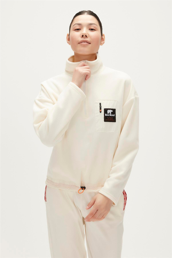 Bad Bear EVA HALF-ZIP POLAR SWEATSHIRT BEYAZ Kadın Ceket - 2