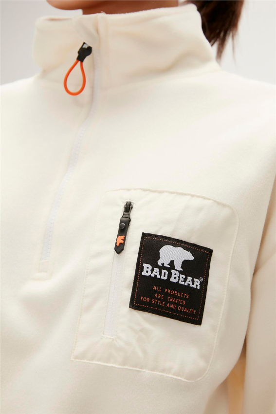 Bad Bear EVA HALF-ZIP POLAR SWEATSHIRT BEYAZ Kadın Ceket - 5