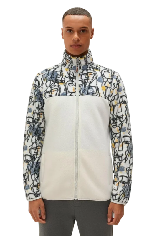 Bad Bear Face Full Zip Beyaz Erkek Polar 