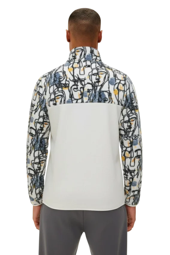 Bad Bear Face Full Zip Beyaz Erkek Polar - 2