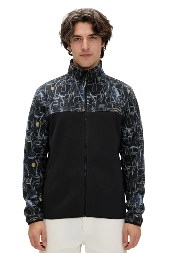 Bad Bear Face Full Zip Siyah Erkek Polar - 1