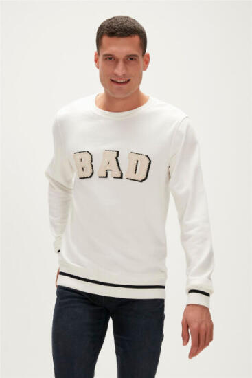 Bad Bear FELT CREWNECK BEYAZ Erkek Sweatshirt - 1