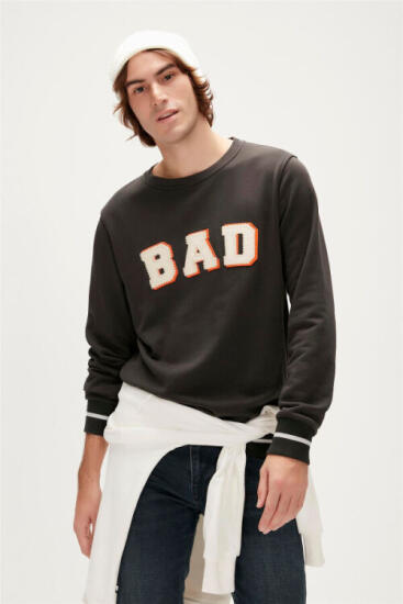 Bad Bear FELT CREWNECK SİYAH Erkek Sweatshirt - 1