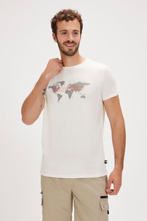 Bad Bear GLOBE T-SHIRT BEYAZ Erkek Tshirt - Bad Bear