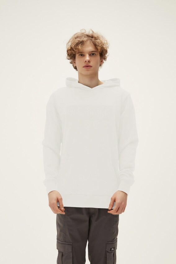 Bad Bear INSIDE PATCH HOODIE BEYAZ Erkek Sweatshirt - 1