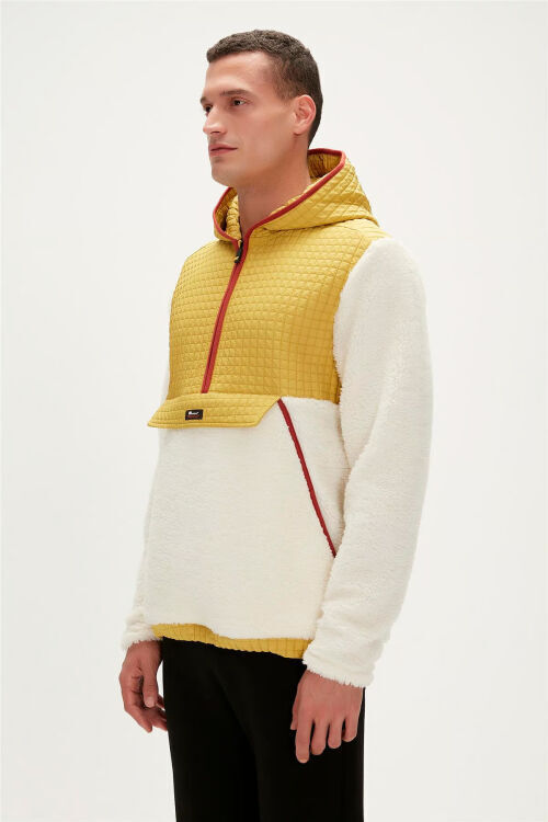 Bad Bear Leonard Half-Zip Plush Beyaz Erkek Ceket - 2