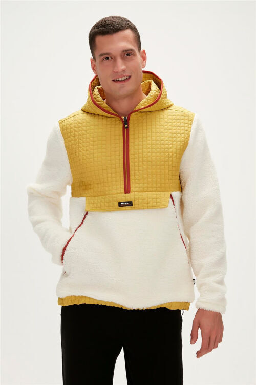 Bad Bear Leonard Half-Zip Plush Beyaz Erkek Ceket - 3