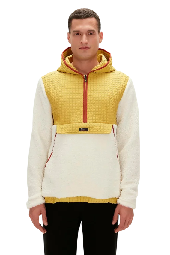Bad Bear Leonard Half-Zip Plush Beyaz Erkek Sweatshirt - 1