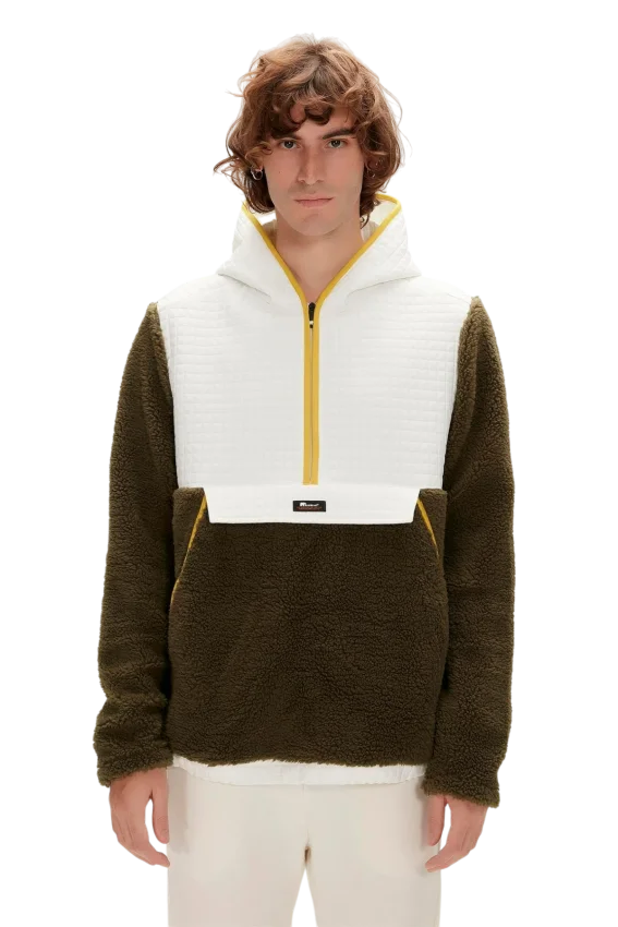 Bad Bear Leonard Half-Zip Plush Haki Erkek Sweatshirt - 1
