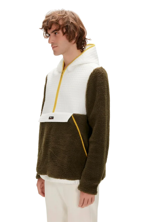 Bad Bear Leonard Half-Zip Plush Haki Erkek Sweatshirt - 3