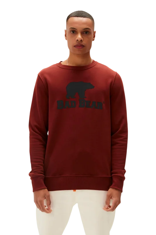 Bad Bear LOGO CREWNECK Bordo Erkek Sweatshirt 