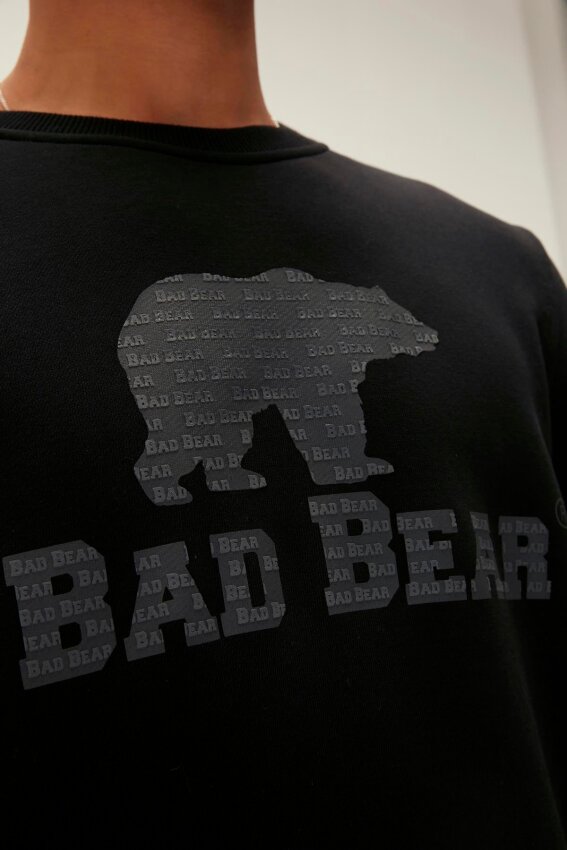 Bad Bear Logo Crewneck Siyah Erkek Sweatshirt - 5