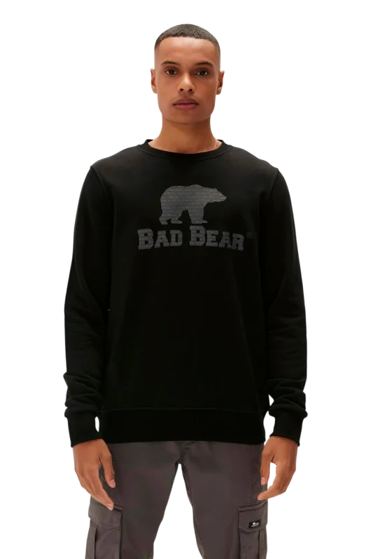 Bad Bear Logo Crewneck Siyah Erkek Sweatshirt 