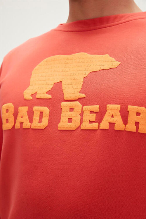 Bad Bear Logo Crewneck Turuncu Erkek Sweatshirt - 2