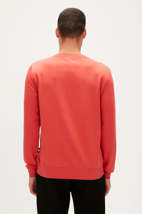 Bad Bear Logo Crewneck Turuncu Erkek Sweatshirt - 5