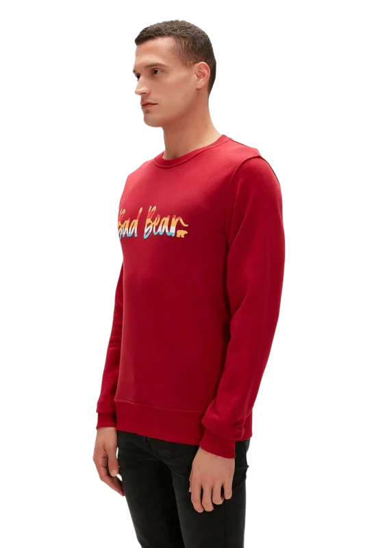 Bad Bear Manuscript Crewnwck Kırmızı Erkek Sweatshirt - 3