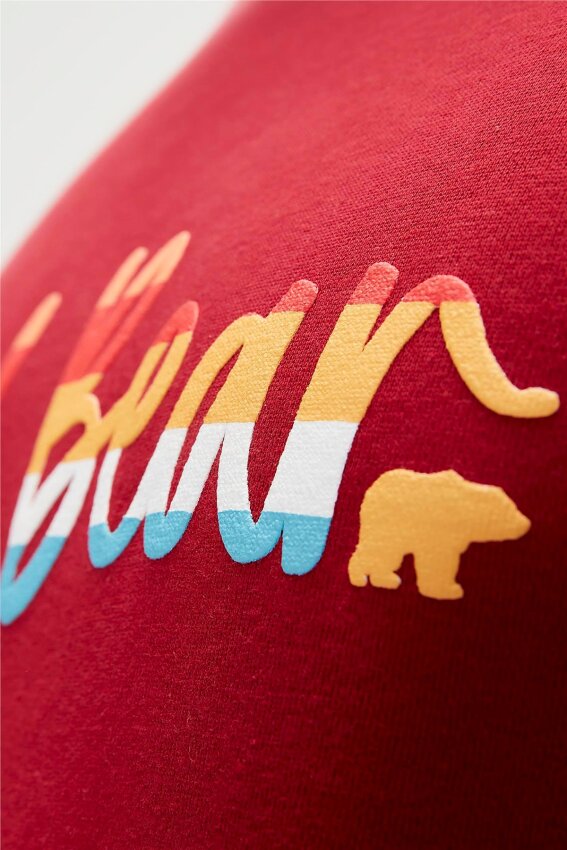 Bad Bear Manuscript Crewnwck Kırmızı Erkek Sweatshirt - 6