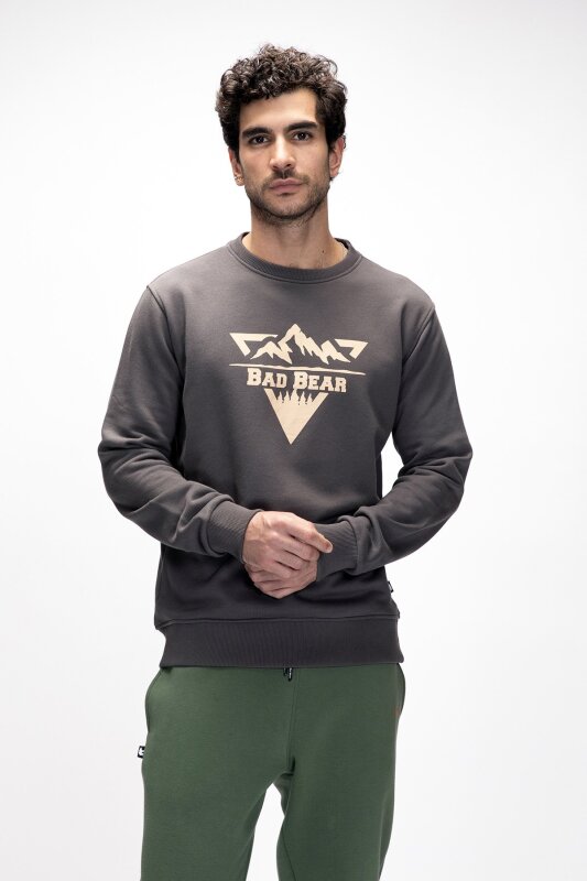 Bad Bear Mountain Crewneck Antrasit Erkek Sweatshirt - 4