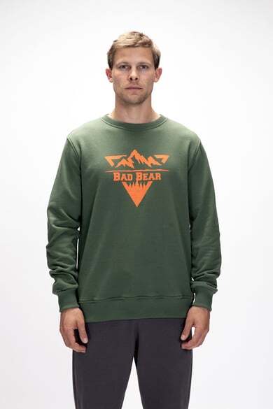 Bad Bear Mountain Crewneck Yeşil Erkek Sweatshirt - 1