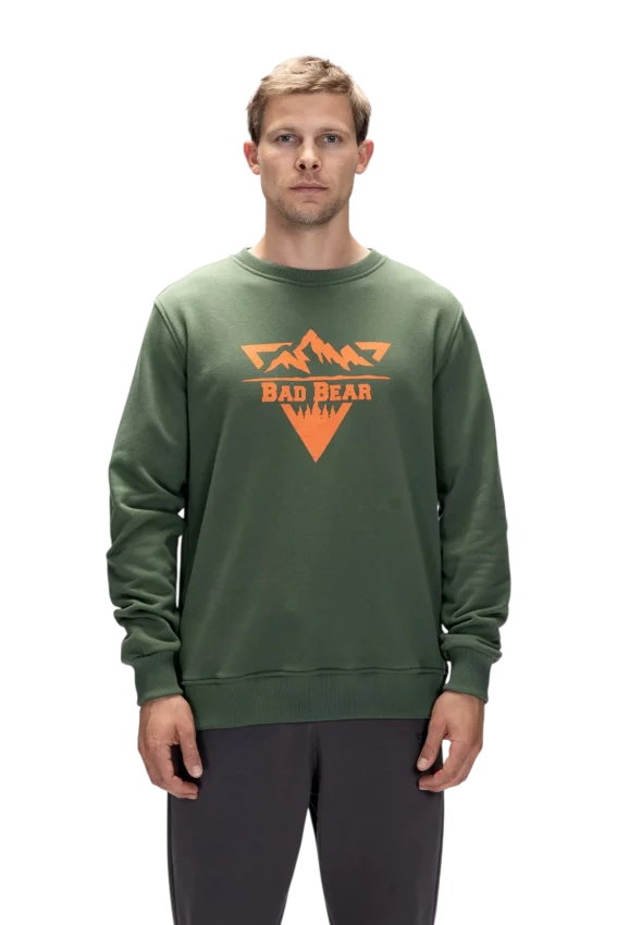 Bad Bear Mountain Crewneck Yeşil Erkek Sweatshirt - 1
