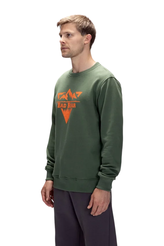Bad Bear Mountain Crewneck Yeşil Erkek Sweatshirt - 2