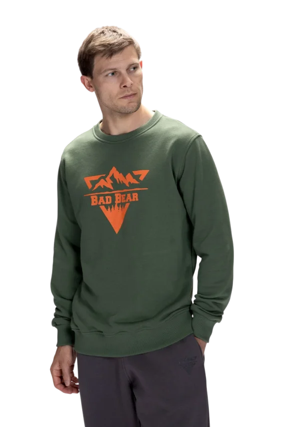 Bad Bear Mountain Crewneck Yeşil Erkek Sweatshirt - 3