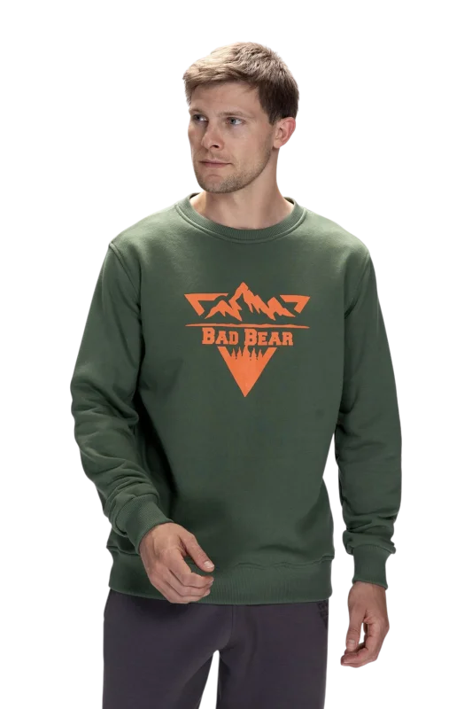 Bad Bear Mountain Crewneck Yeşil Erkek Sweatshirt - 4