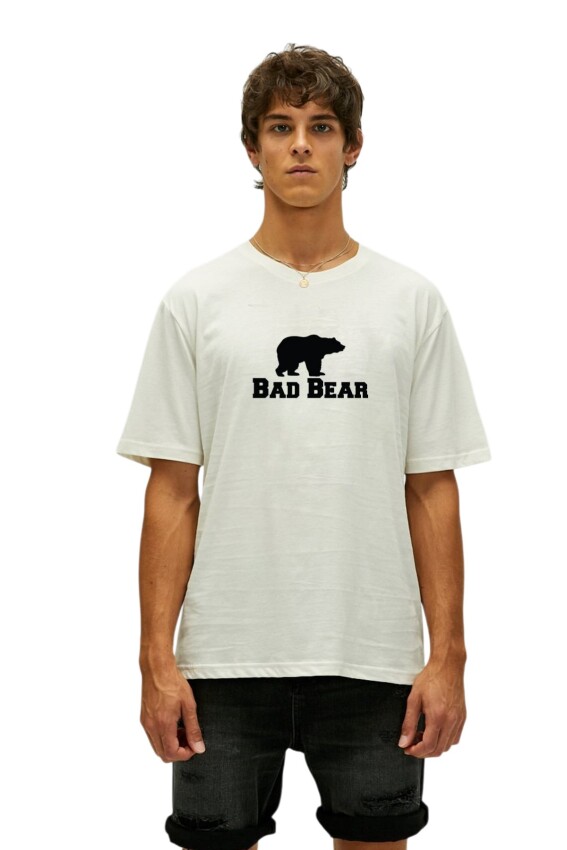 Bad Bear Muscle Basic T-Shirt Beyaz Erkek Tshirt - 1
