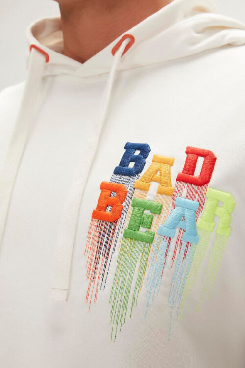 Bad Bear Rainbow Hoodie Beyaz Erkek Sweatshirt - 2