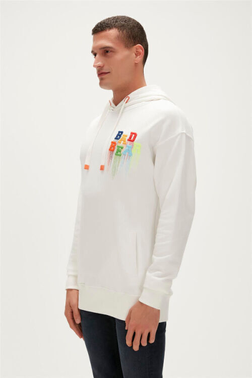 Bad Bear Rainbow Hoodie Beyaz Erkek Sweatshirt - 5