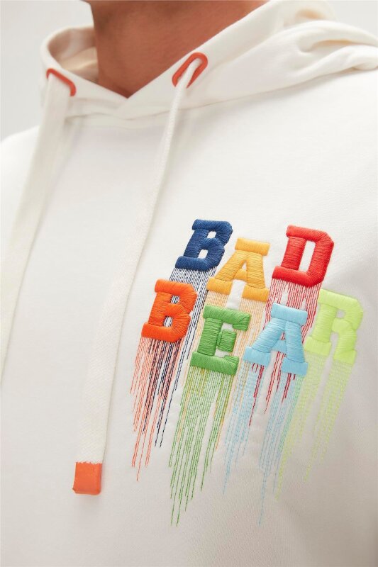 Bad Bear Rainbow Hoodie Beyaz Erkek Sweatshirt - 5