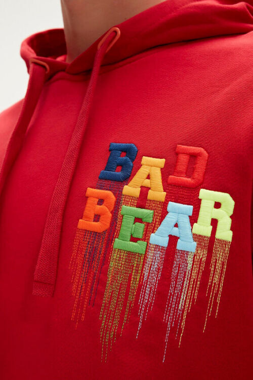Bad Bear Rainbow Hoodie Kırmızı Erkek Sweatshirt - 3