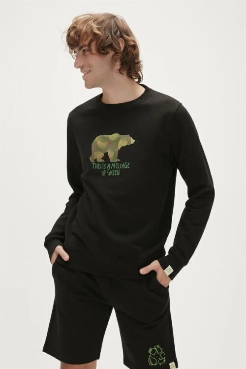 Bad Bear Re-Finger Crewneck Lacivert Erkek Sweatshirt - 1