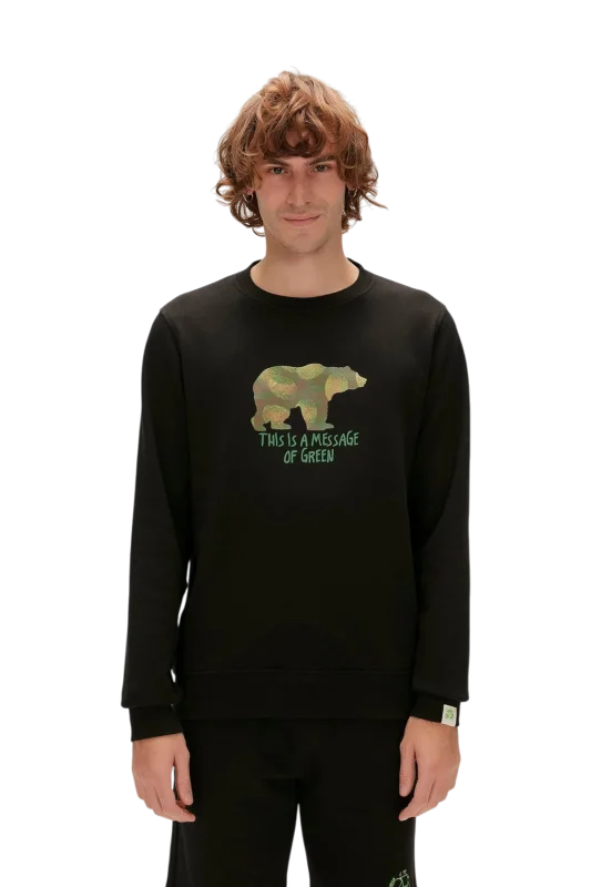 Bad Bear Re-Finger Crewneck Siyah Erkek Sweatshirt - 1
