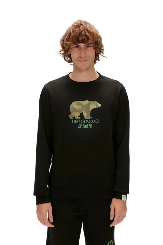 Bad Bear Re-Finger Crewneck Siyah Erkek Sweatshirt - 1