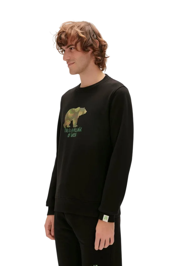 Bad Bear Re-Finger Crewneck Siyah Erkek Sweatshirt - 2