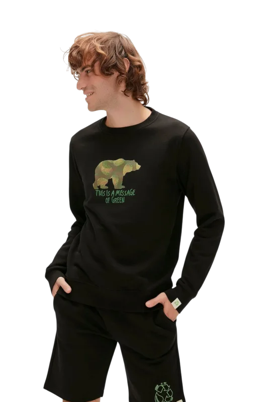 Bad Bear Re-Finger Crewneck Siyah Erkek Sweatshirt - 3