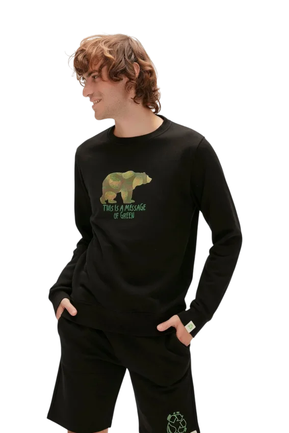 Bad Bear Re-Finger Crewneck Siyah Erkek Sweatshirt - 3