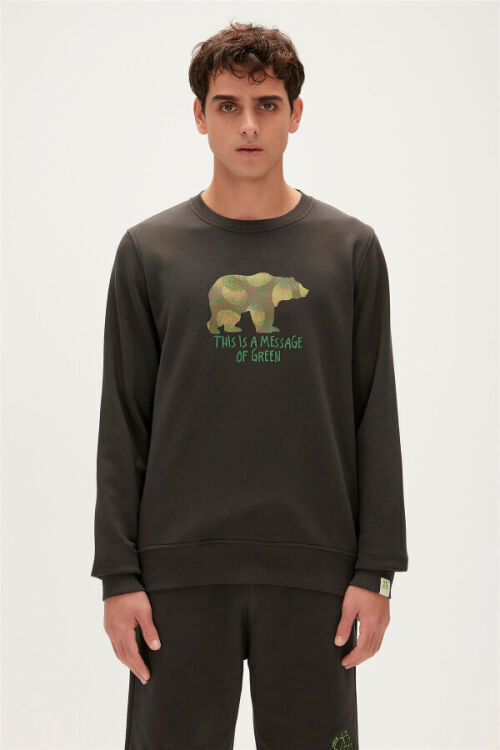 Bad Bear Re-Finger Crewnwck Siyah Erkek Sweatshirt - 1