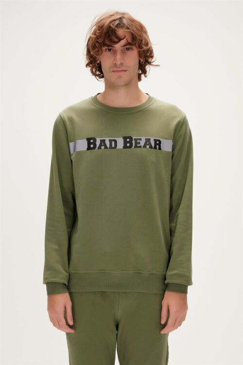 Bad Bear Reflect Bear Crewneck Haki Erkek Sweatshirt - 1