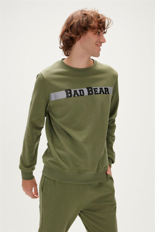 Bad Bear Reflect Bear Crewneck Haki Erkek Sweatshirt - 4